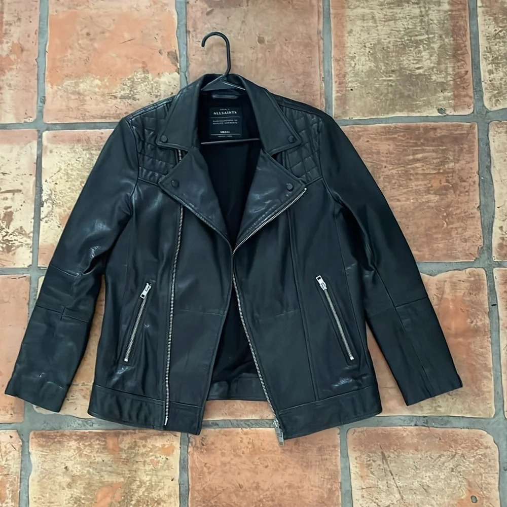 ALLSAINTS All Saints Kushiro Leather Biker Jacket Size Men's Small MSRP$670
